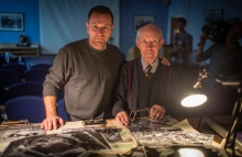 Ewan McGregor with Wg Cdr Mike Mockford RAF at 100