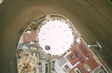Aerial photograph of the O2 arena, London